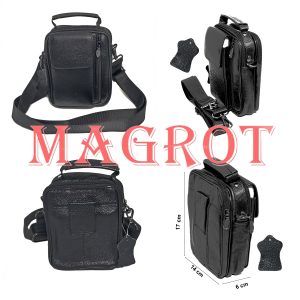 Borseta din piele naturala Negru, cu suport telefon, pentru mana, umar sau curea