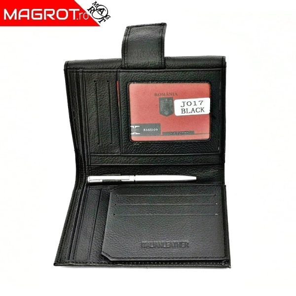 Portofel dama, din piele naturala, Hasssion j017 negru, Magrot 13806
