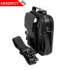 Borseta din piele naturala Negru, cu suport telefon, pentru mana, umar sau curea, Magrot 5006