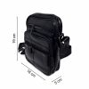 Borseta barbateasca de umar,din piele naturala, neagra, 19/16 cm, Magrot 215