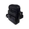 Borseta barbateasca de umar,din piele naturala, neagra, 19/16 cm, Magrot 215