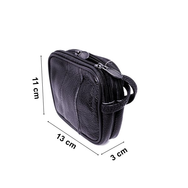 Borseta mica de mana,, din piele naturala, 13/11 negru, Magrot, 2311