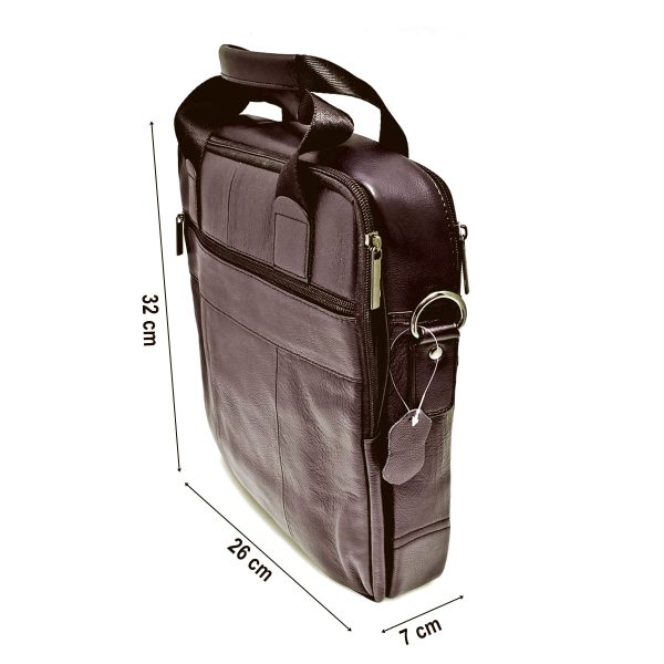 Geanta barbateasca din piele naturala maro 32 x 26 cm business - Eleganta si functionalitate Magrot 13930