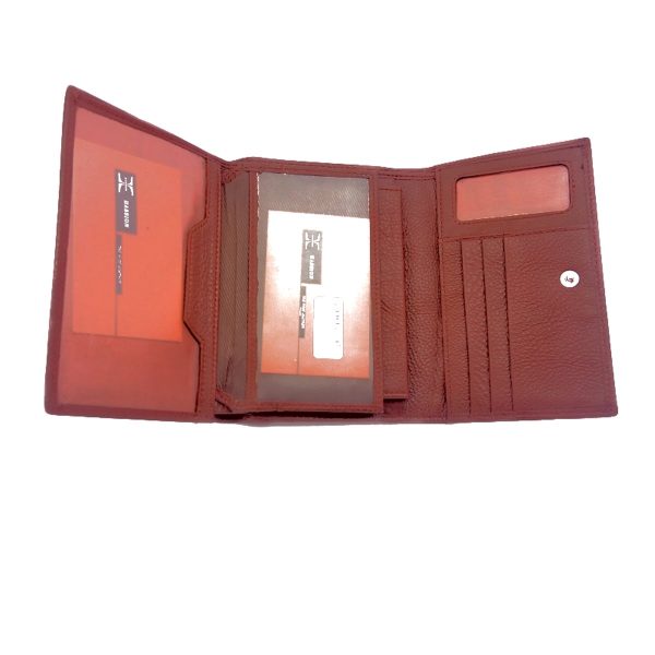 Portofel dama, din piele naturala, magrot, Hassion Z001 red
