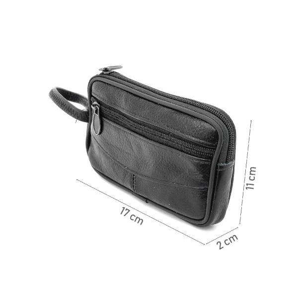 Borseta mica de mana, Magrot, din piele naturala, negru 2305