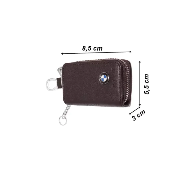 Breloc, husa chei, Bmw, 8,5 x 5,5 cm, maro, Magrot 20229
