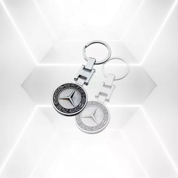 Breloc premium Mercedes 3d cu doua fete, in cutie cadou, material inox, Magrot 20398 Mercedes