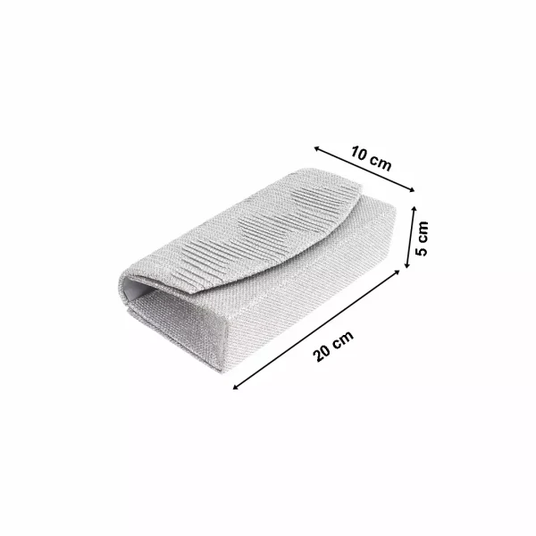 Geanta plic pentru ocazii si petreceri, argintiu, sclipici, 20x10 cm, Magrot 20301