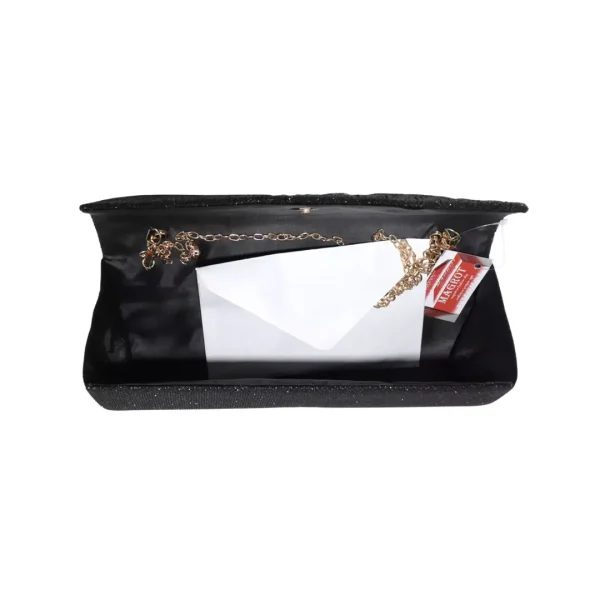 Geanta plic, pentru ocazii si petreceri, negru sclipitor, 27 x 11 cm, Magrot 20339