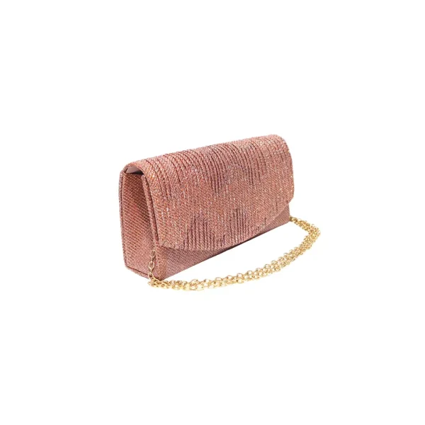 Geanta plic pentru ocazii si petreceri, roze, sclipici, 20/10 cm, Magrot 20299