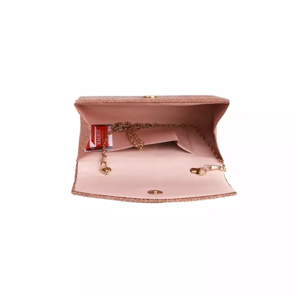 Geanta plic pentru ocazii si petreceri, roze, sclipici, 20/10 cm, Magrot 20299