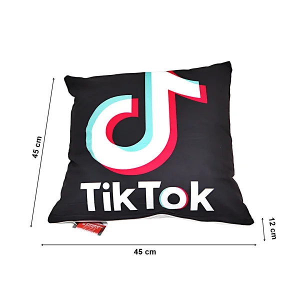 Perna imprimeu TikTok, burdiuf si fata de perna detasdabile 45 x 45 cm, Magrot 20163