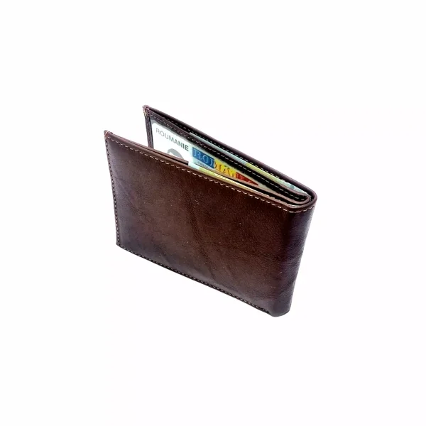 Portofel barbatesc slim din piele naturala, F051,,maro, 12/10 Magrot