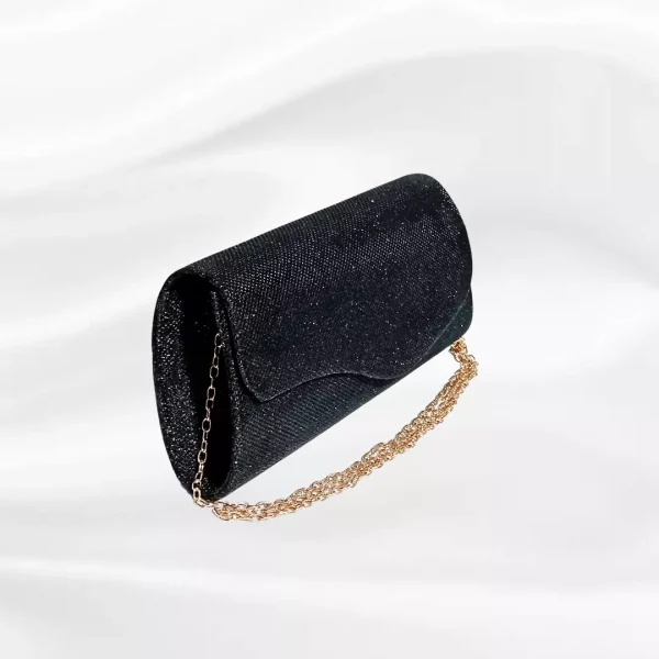 Geanta plic, ocazii si petreceri, negru sclipitor, 25 x 12 cm, Magrot 20430