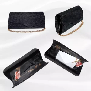 Geanta plic, ocazii si petreceri, negru sclipitor, 25 x 12 cm, Magrot 20430