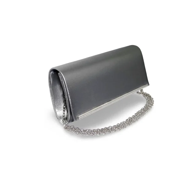 Geanta mica, plic seara pentru ocazii si petreceri, 20 x 10 cm, Magrot B-39 gri inchis