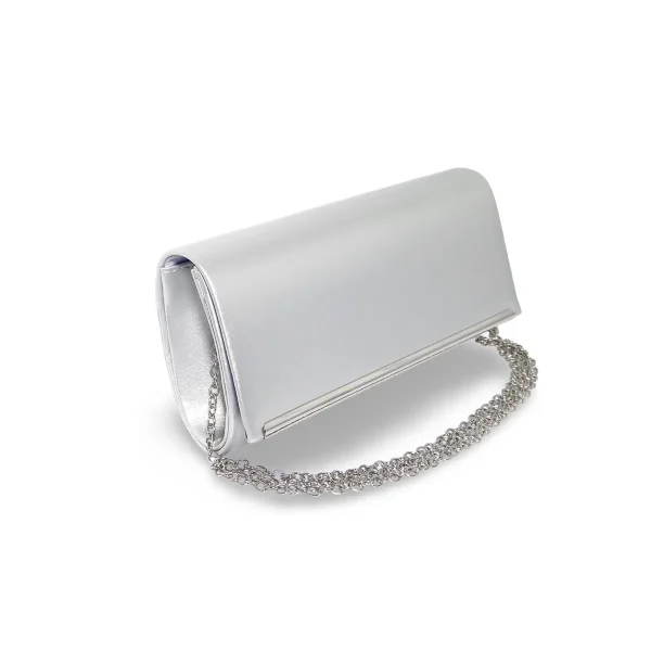 Geanta mica, plic seara pentru ocazii si petreceri, 20 x 10 cm, Magrot B-39 argintiu