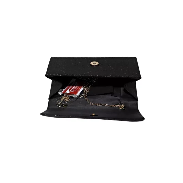 Geanta plic seara pentru ocazii si petreceri, negru, sclipitor, 20 x 10 cm, Magrot 20456
