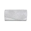 Plic seara pentru ocazii si petreceri, sclipici Argintiu, 20 x 10 cm, Magrot 23WYB-16