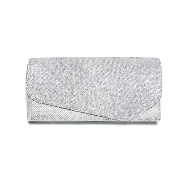Plic seara pentru ocazii si petreceri, sclipici Argintiu, 20 x 10 cm, Magrot 23WYB-16