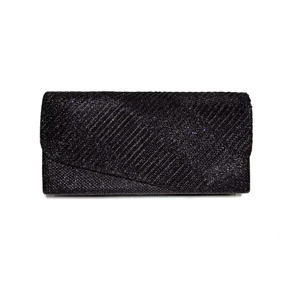 Plic seara pentru ocazii si petreceri, sclipici negru, 20 x 10 cm, Magrot 23WYB-16