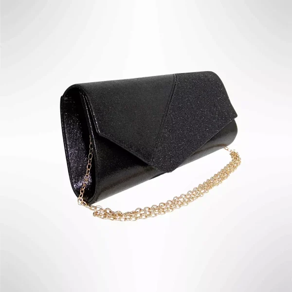 Geanta plic seara pentru ocazii si petreceri, negru sidefat, 26 x 12 cm, Magrot 24007