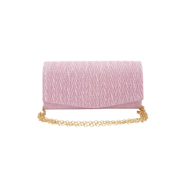 Geanta plic seara pentru ocazii si petreceri, roz, sclipici, mic, 20 x 10 cm, Magrot 24015 Megastyle