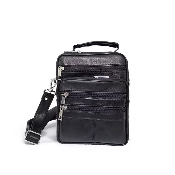 Borseta de umar si mana, barbateasca 22 x 17 cm, negru, din piele, Magrot 24031 (1) Megastyle