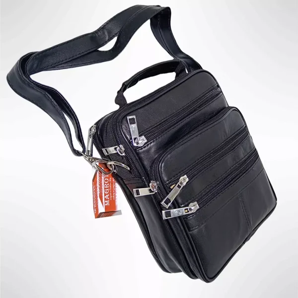 Borseta de umar si mana, barbateasca 22 x 17 cm, negru, din piele, Magrot 24031 (2) Megastyle