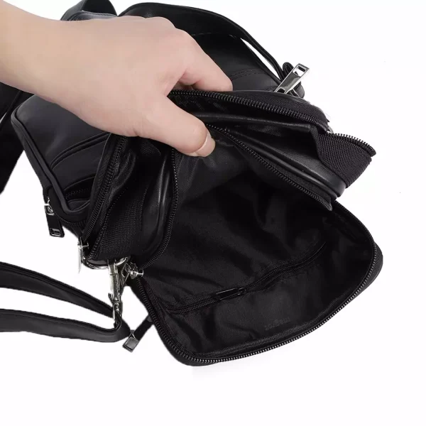 Borseta de umar si mana, barbateasca 22 x 17 cm, negru, din piele, Magrot 24031 (3) Megastyle