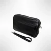 Borseta barbateasca de mana, neagra, din piele naturala, un compartiment principal 14 x 22, Magrot 24034 (1) Megastyle