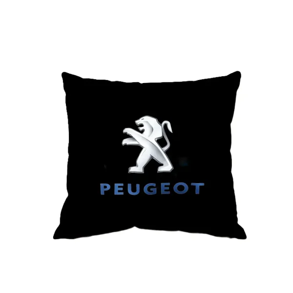 Perna cu sigla Peugeot, Fata de perna si burduf detasabil 45 x 45, bumbac Magrot 24049 negru (1) mAGROT SHOP