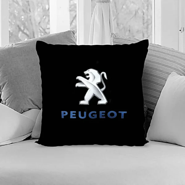 Perna cu sigla Peugeot, Fata de perna si burduf detasabil 45 x 45, bumbac Magrot 24049 negru (1) mAGROT SHOP