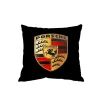 Perna cu sigla Porsche, Fata de perna si burduf detasabil 45 x 45, bumbac Magrot 24047 negru