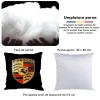 Perna cu sigla Porsche, Fata de perna si burduf detasabil 45 x 45, bumbac Magrot 24047 negru