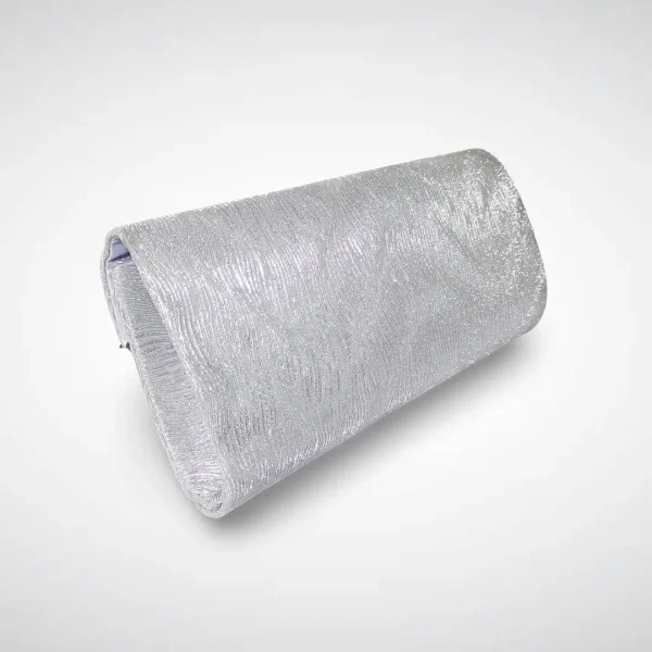 Geanta dama tip plic de seara, ocazii si petreceri, Argintiu relief, 26 x 12 cm, Magrot 25020