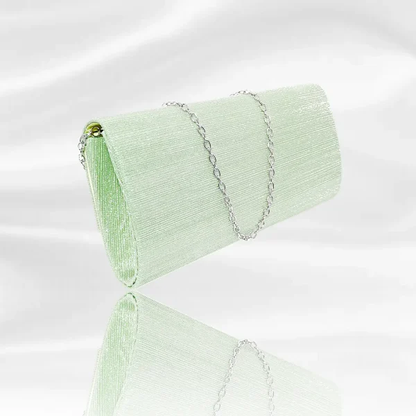 Geanta plic de seara, pentru ocazii si petreceri, Verde sidef, 26 x 12 cm, Magrot 25006