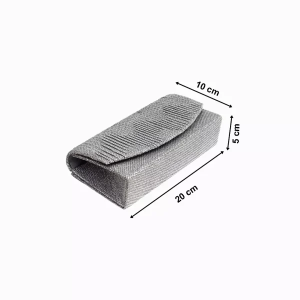Geanta plic pentru ocazii si petreceri, Gri, sclipici, 20x10 cm, Magrot 25015