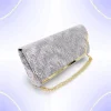 Geanta dama tip plic de seara, ocazii si petreceri, albastru Gri relief, 26 x 12 cm, Magrot 25023 (1) Magrot Megastyle