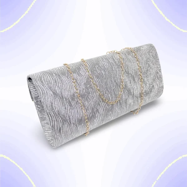 Geanta dama tip plic de seara, ocazii si petreceri, albastru Gri relief, 26 x 12 cm, Magrot 25023 (1) Magrot Megastyle