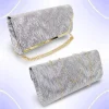 Geanta dama tip plic de seara, ocazii si petreceri, albastru Gri relief, 26 x 12 cm, Magrot 25023 (1) Magrot Megastyle