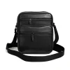 Borseta barbateasca de umar,neagra, din piele naturala 19/16 cm, Magrot 25059