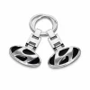 Set 2 brelocuri auto Hyundai metalice cu sigla 3D reliefata pe fundal alb